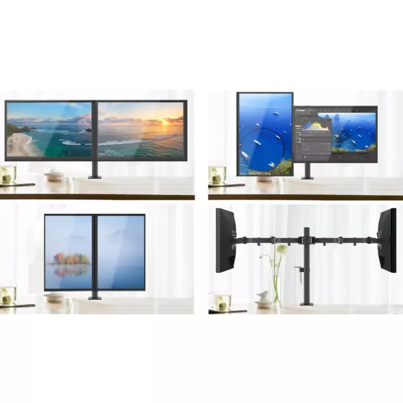 Stand da scrivania Techly per 2 monitor 13-27