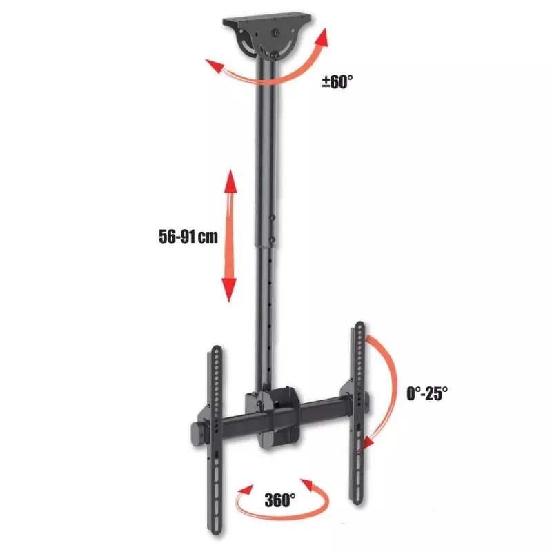 Supporto telescopico a soffitto universale Techly per TV LED LCD 32-55