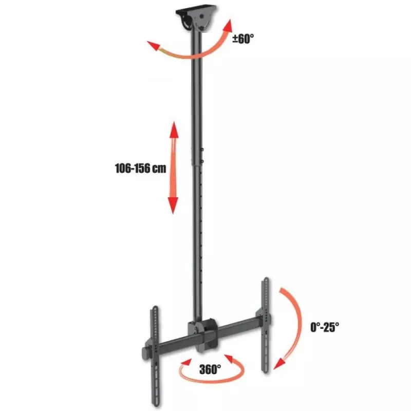 Supporto telescopico lungo a soffitto Techly per TV LED LCD 37-70