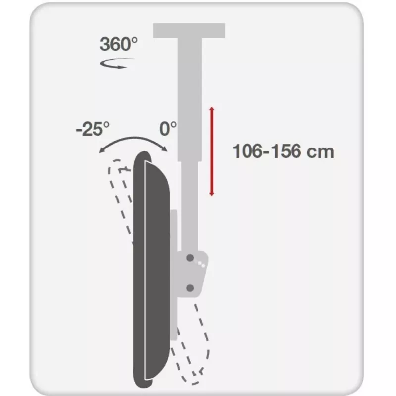 Supporto telescopico lungo a soffitto Techly per TV LED LCD 37-70