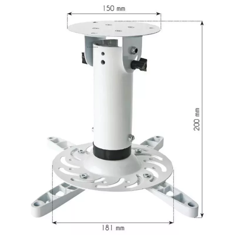 Staffa universale a soffitto per proiettore Techly bianco ICA-PM 200WH