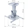 Supporto universale a soffitto per proiettore Techly bianco ICA-PM 100WH