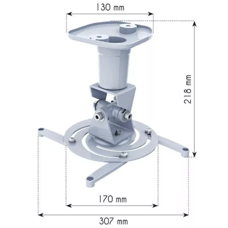 Supporto universale a soffitto per proiettore Techly bianco ICA-PM 100WH
