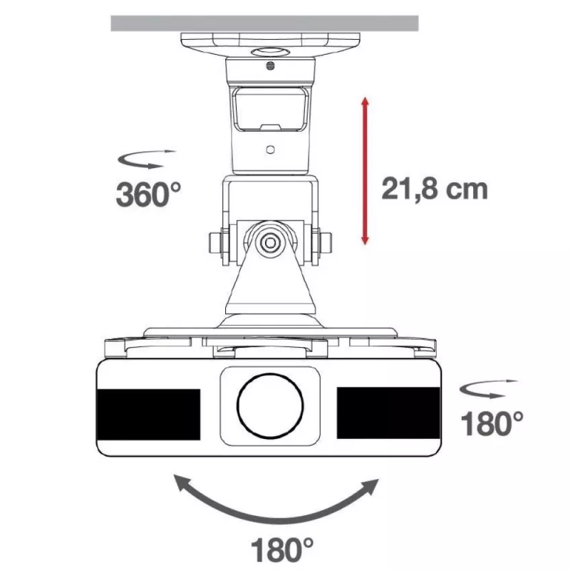 Supporto universale a soffitto per proiettore Techly bianco ICA-PM 100WH