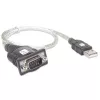 Adattatore USB-seriale Techly IDATA USB-SER-2T, connettore maschio USB-A su connettore maschio DB-9, 0,45 m, bianco trasparente