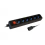 Ciabatta Techly 6 prese nero con spina VDE IUPS-PCP-6V