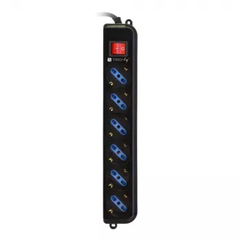Ciabatta Techly 6 prese nero con spina VDE IUPS-PCP-6V