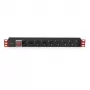 Unità di distribuzione dell'alimentazione (PDU) Techly I-CASE STRIP-81UD 8 prese AC 1U nero, rosso