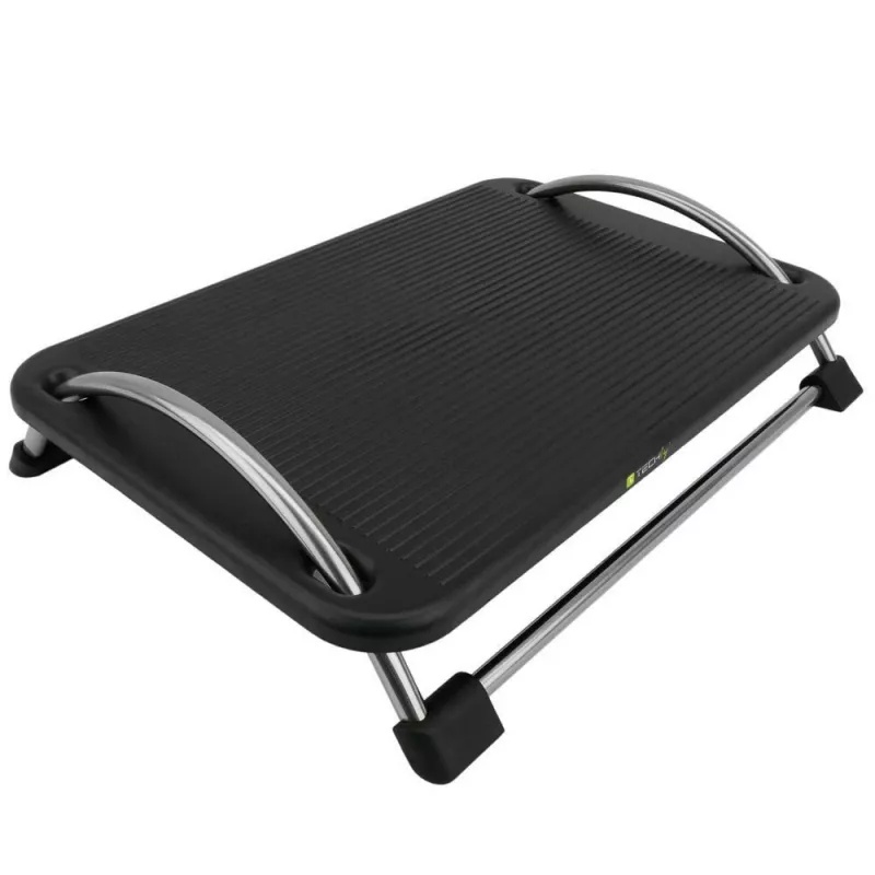 Techly ICA-FR 13 poggiapiedi ergonomico regolabile, regolazione dell'inclinazione, antiscivolo, 43 x 28 cm, nero