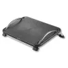 Techly ICA-FR 13 poggiapiedi ergonomico regolabile, regolazione dell'inclinazione, antiscivolo, 43 x 28 cm, nero