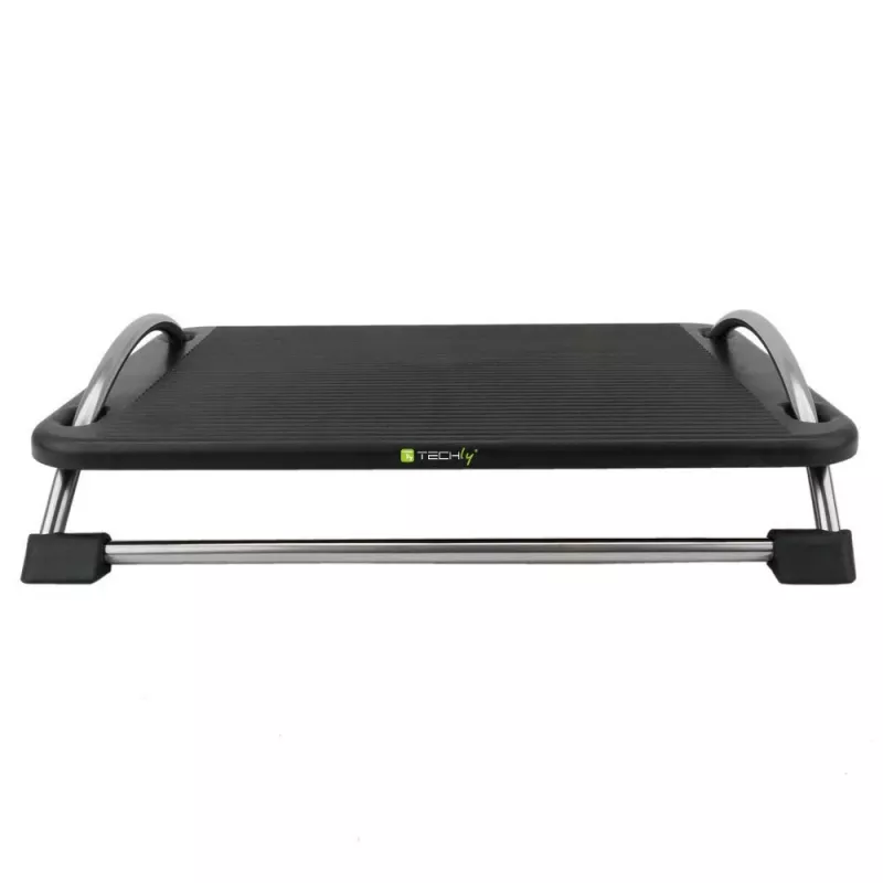 Techly ICA-FR 13 poggiapiedi ergonomico regolabile, regolazione dell'inclinazione, antiscivolo, 43 x 28 cm, nero