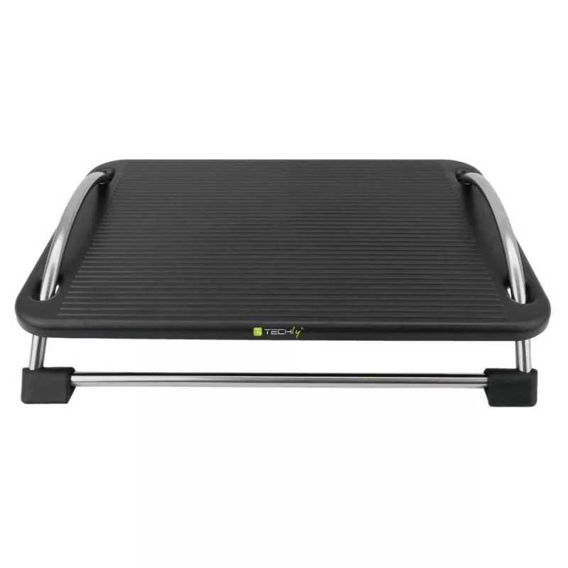 Techly ICA-FR 13 poggiapiedi ergonomico regolabile, regolazione dell'inclinazione, antiscivolo, 43 x 28 cm, nero
