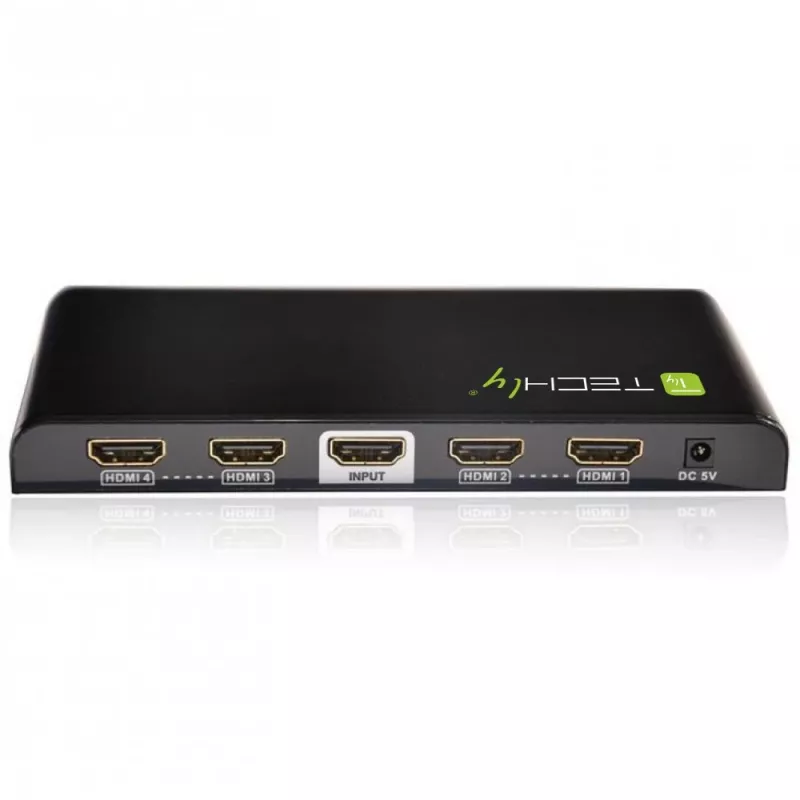 Techly IDATA HDMI-4K4 splitter HDMI 1x4, 4K x 2K (3840 x 2160), 3D, 36 bit, nero