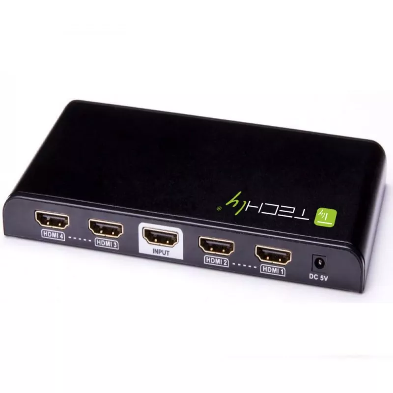 Techly IDATA HDMI-4K4 splitter HDMI 1x4, 4K x 2K (3840 x 2160), 3D, 36 bit, nero