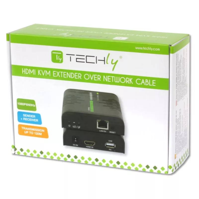 Extender KVM Techly IDATA HDMI-KVM2 trasmettitore e ricevitore