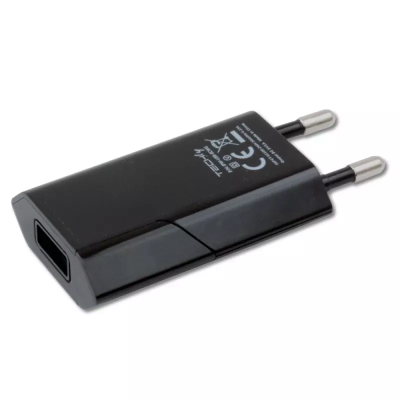 Caricabatterie compatto Techly USB 1A spina europea nero
