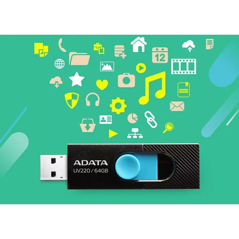 Chiavetta USB ADATA UV220 64 GB USB Type-A 2.0 nero, blu