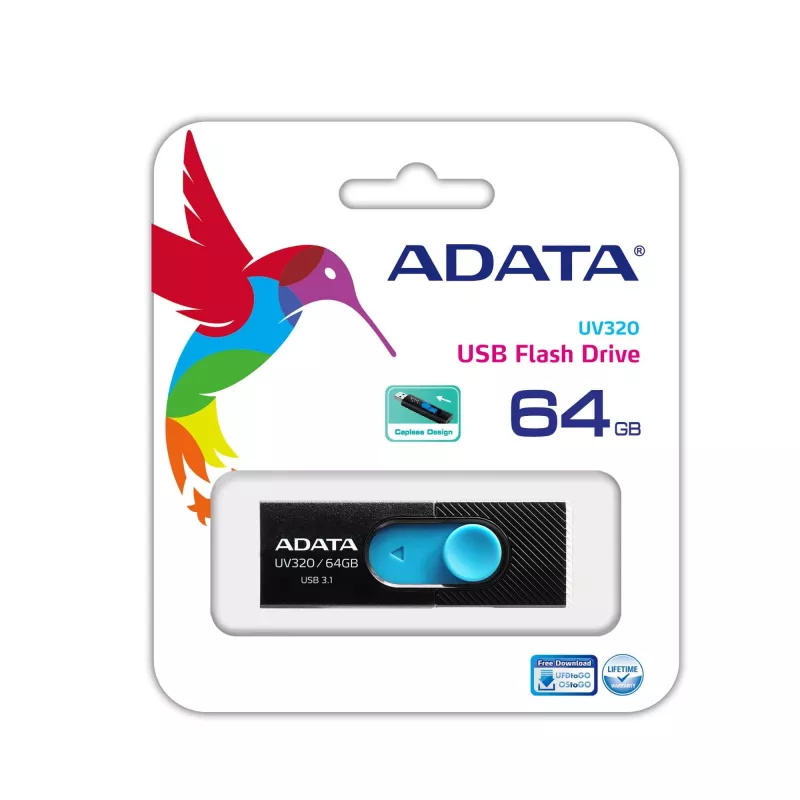 Chiavetta USB ADATA UV320 64 GB USB Type-A 3.2 Gen 1 (3.1 Gen 1) nero, blu