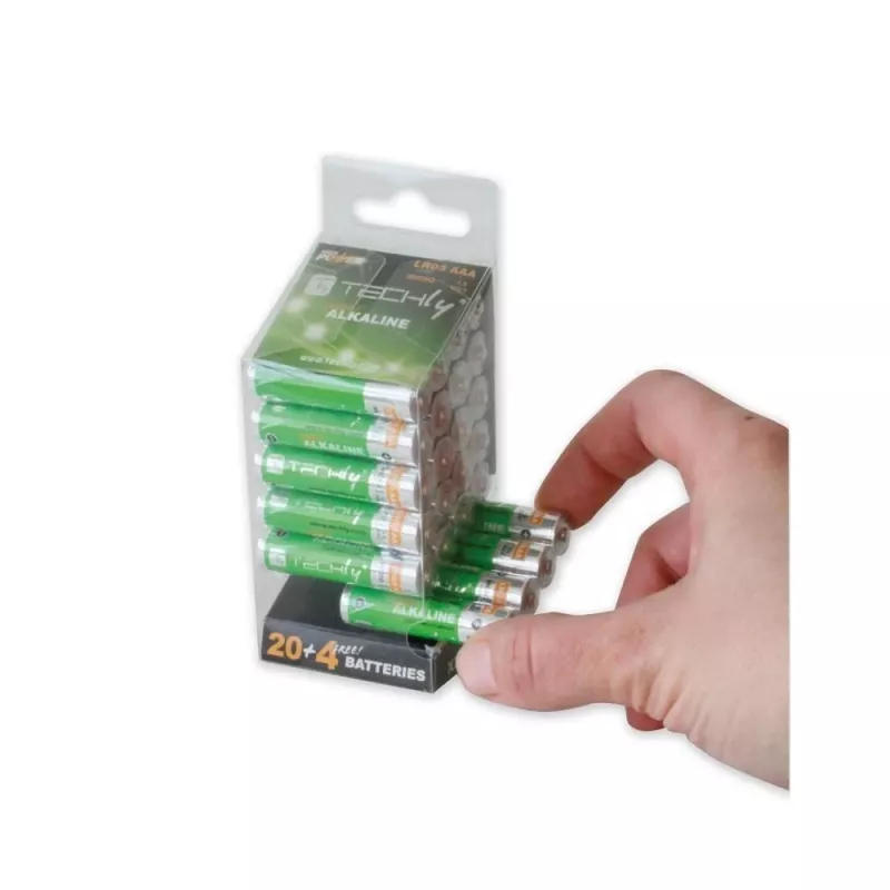 Multipack 24 batterie Techly High Power Mini Stilo AAA alcaline LR03 1,5V IBT-KAL-LR03-B24T