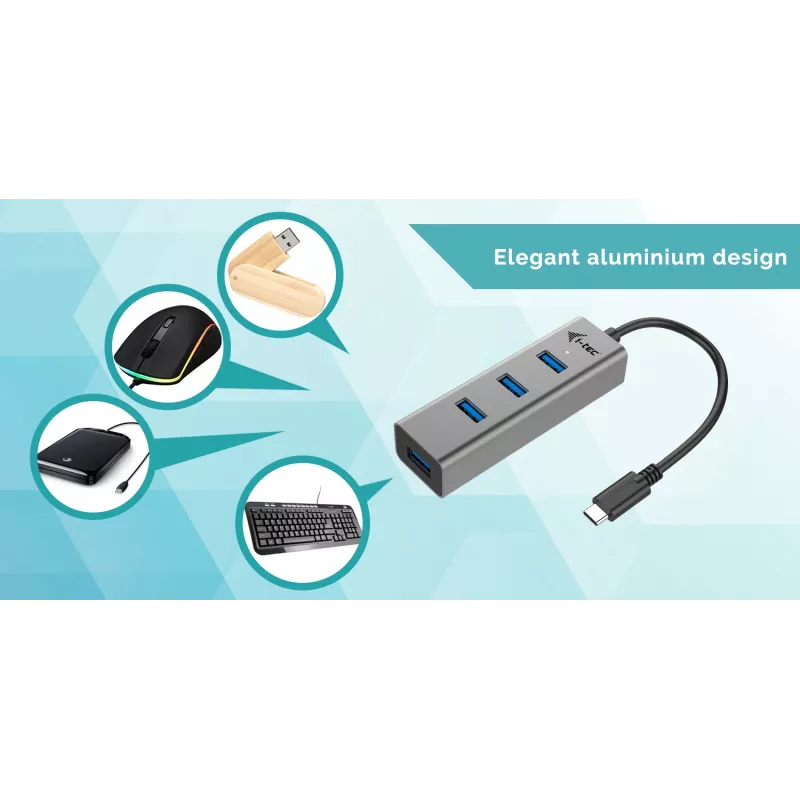 Hub USB-C i-tec Metal 4 porte