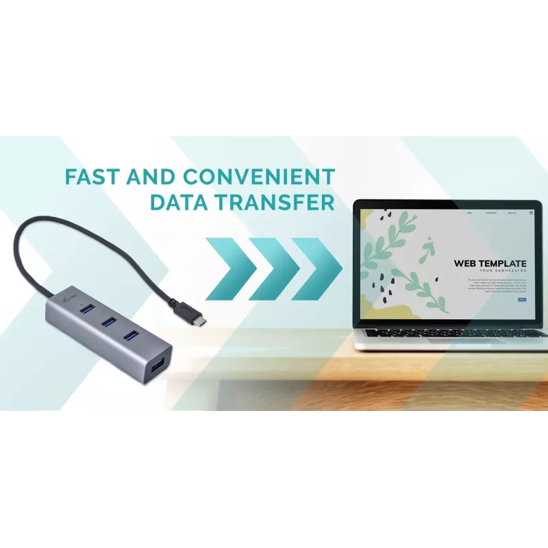 Hub USB-C i-tec Metal 4 porte