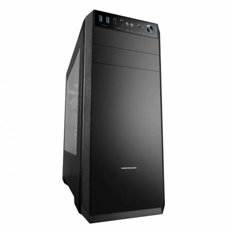 Case PC Modecom Oberon Pro Midi Tower, ATX/Micro ATX/ITX, finestra laterale, scheda video fino a 395 mm, 2x USB 3.0, nero