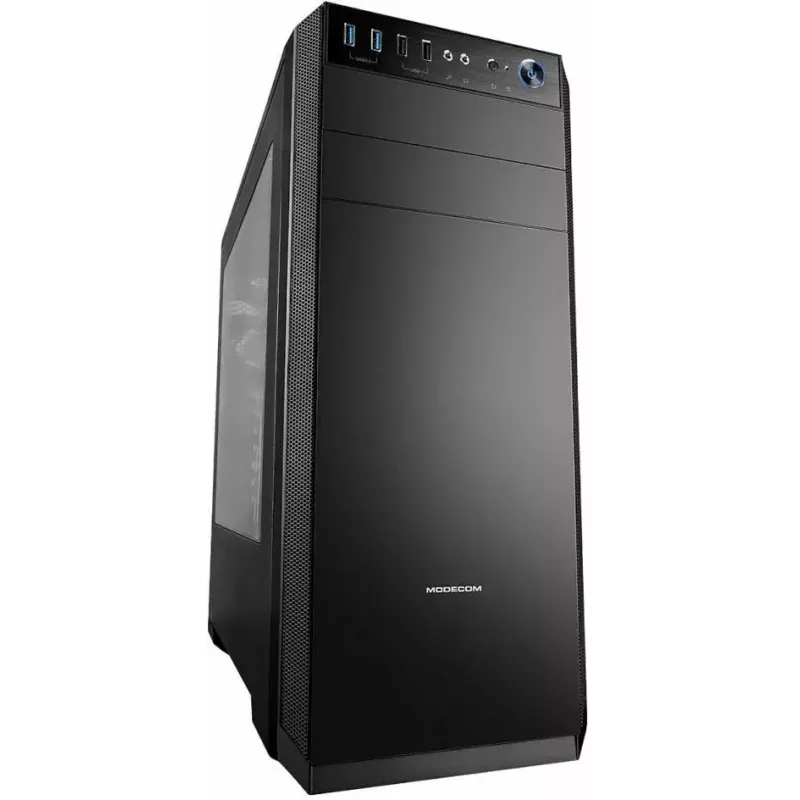 Case PC Modecom Oberon Pro Midi Tower, ATX/Micro ATX/ITX, finestra laterale, scheda video fino a 395 mm, 2x USB 3.0, nero
