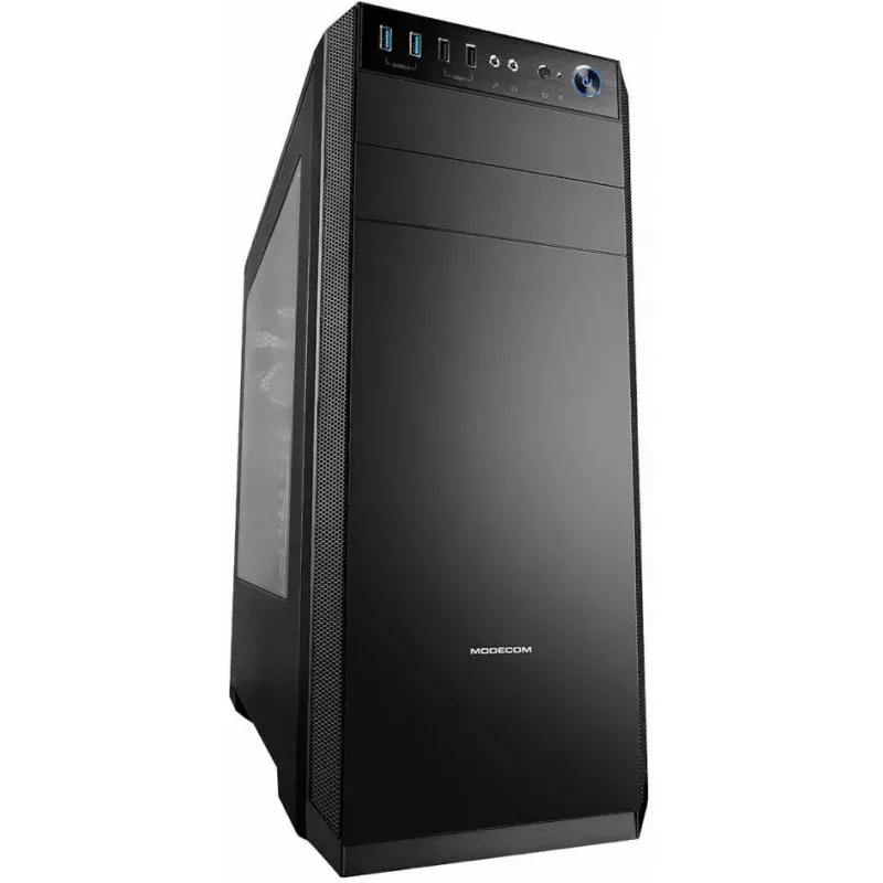 Case PC Modecom Oberon Pro Midi Tower, ATX/Micro ATX/ITX, finestra laterale, scheda video fino a 395 mm, 2x USB 3.0, nero