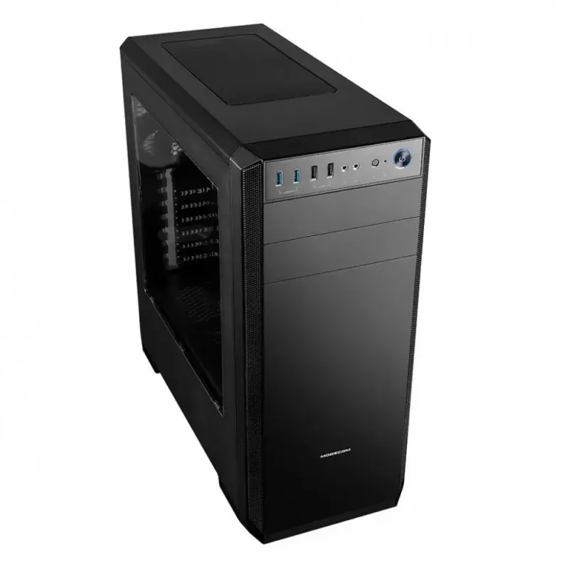 Case PC Modecom Oberon Pro Midi Tower, ATX/Micro ATX/ITX, finestra laterale, scheda video fino a 395 mm, 2x USB 3.0, nero