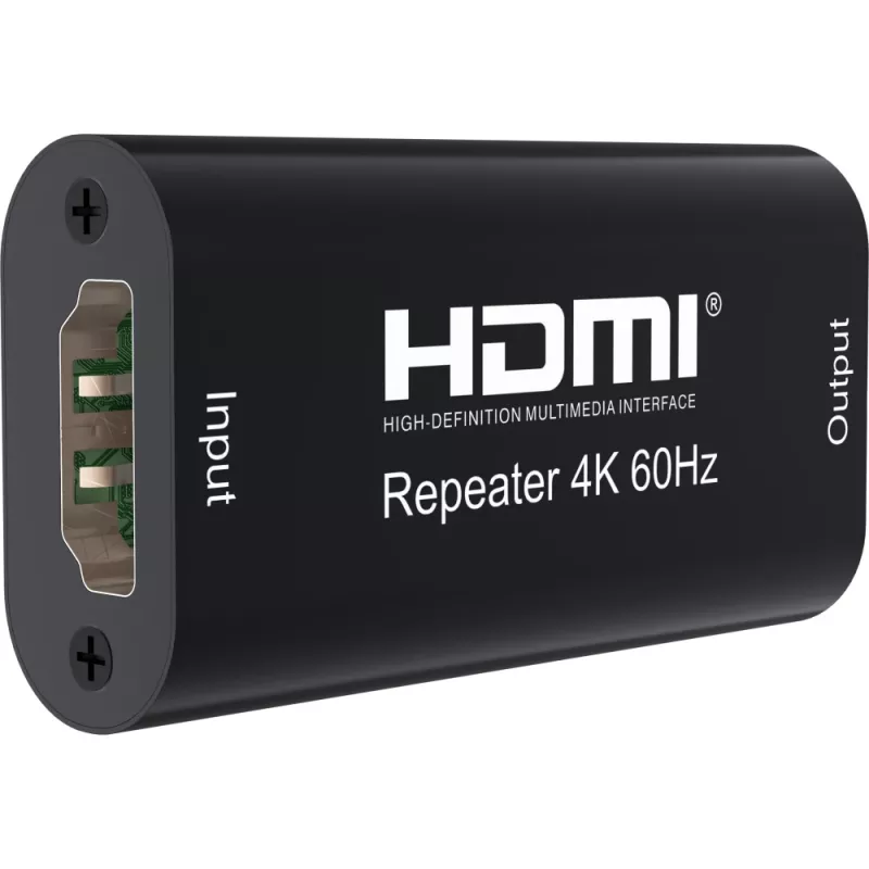Ripetitore AV TECHLY IDATA-HDMI2-RIP4KT — HDMI 2.0, HDCP 2.2, 4096×2160, distanza massima 40 m, nero