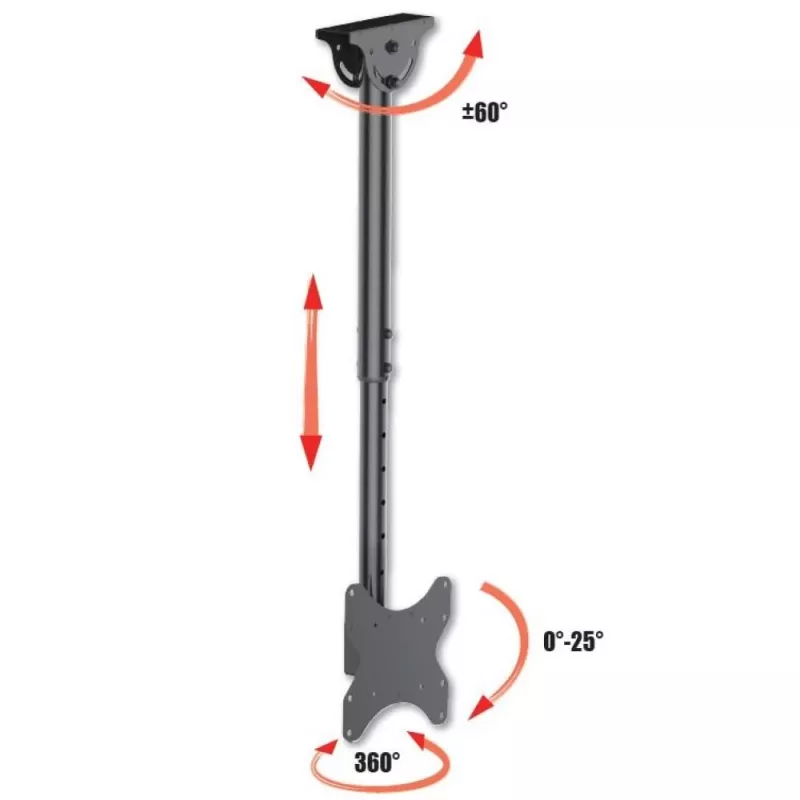 Supporto a soffitto telescopico Techly fino a 1,6 m LED TV LCD 23-42