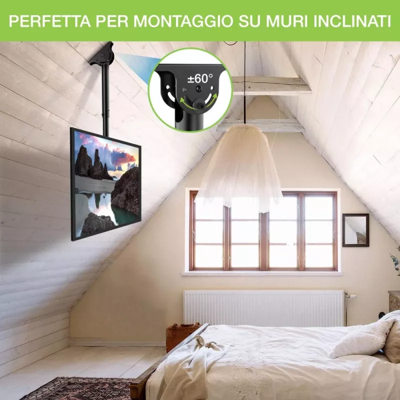 Supporto a soffitto telescopico Techly fino a 1,6 m LED TV LCD 23-42