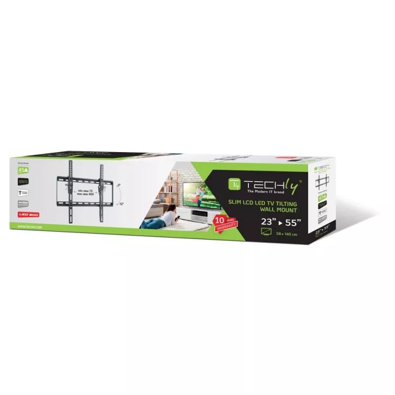 Supporto a parete inclinabile Techly per TV LED-LCD 23-55 nero ICA-PLB 161M