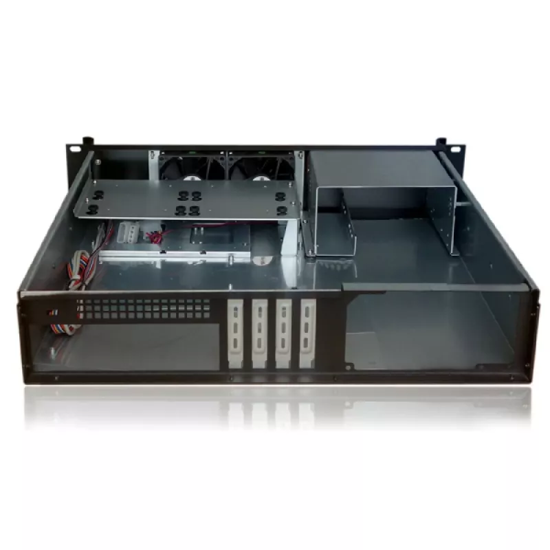 Case rack per server TECHLY I-CASE IPC-240L, 2U, Micro-ATX, 4 vani 3,5 pollici, 1 vano 5,25 pollici, 465x400x88,8 mm, nero