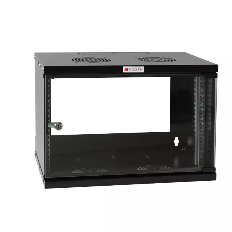 Armadio a parete Techly 19 6U D450 nero montato I-CASE EL-1006B45