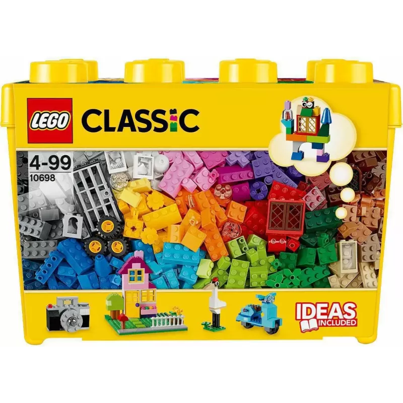 Set da costruzione LEGO Classic 10698 — 790 pezzi, multicolore, 33 colori, incluse basi verdi e accessori