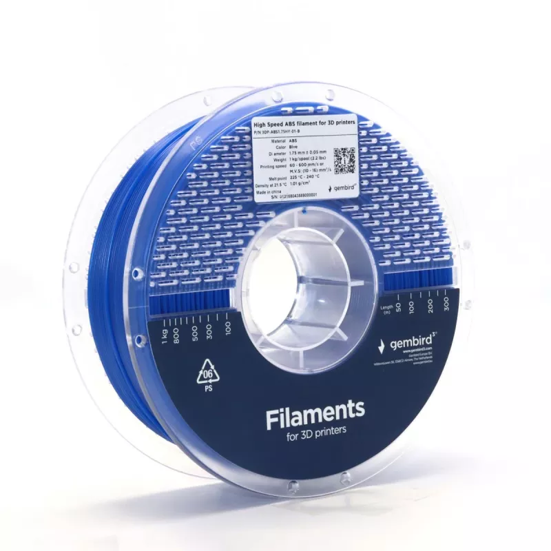 Materiale per stampa 3D Gembird 3DP-ABS1.75-01-B ABS Navy 1 kg