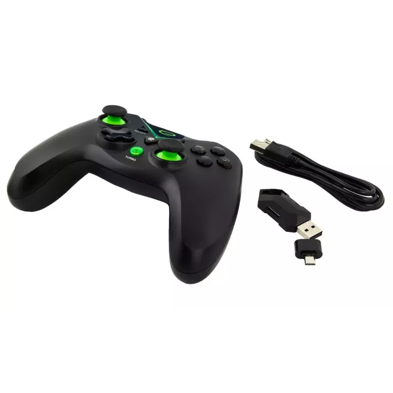 Gamepad wireless ESPERANZA EGG112K 2,4 GHz per PC e PS3, ricevitore USB, nero, 12 tasti, stick analogici