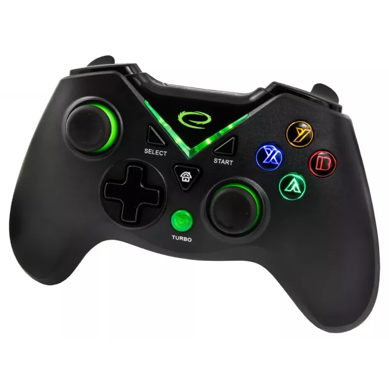 Gamepad wireless ESPERANZA EGG112K 2,4 GHz per PC e PS3, ricevitore USB, nero, 12 tasti, stick analogici