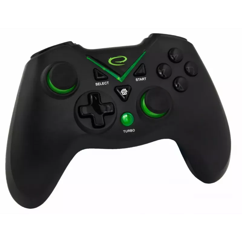 Gamepad wireless ESPERANZA EGG112K 2,4 GHz per PC e PS3, ricevitore USB, nero, 12 tasti, stick analogici