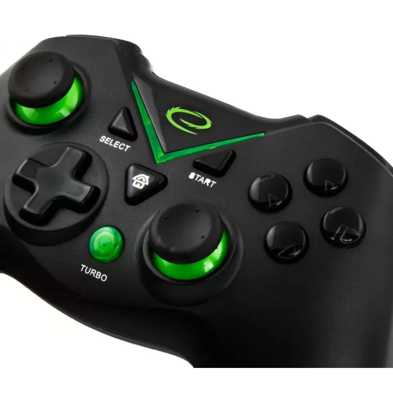 Gamepad wireless ESPERANZA EGG112K 2,4 GHz per PC e PS3, ricevitore USB, nero, 12 tasti, stick analogici