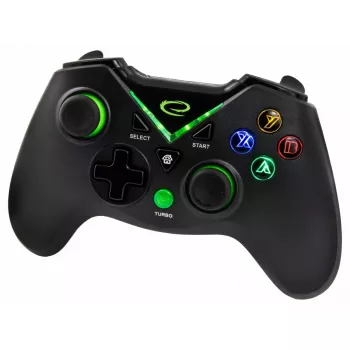 Gamepad wireless ESPERANZA EGG112K 2,4 GHz per PC e PS3, ricevitore USB, nero, 12 tasti, stick analogici