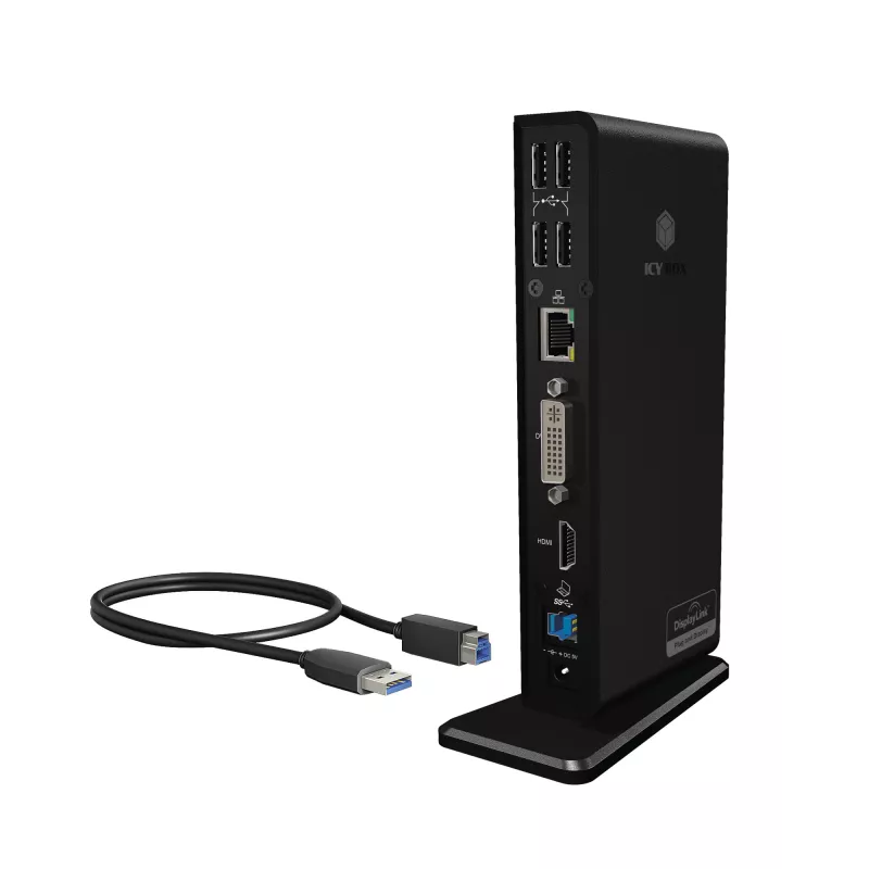 ICY BOX IB-DK2241AC Con filo USB 3.2 Gen 1 (3.1 Gen 1) Type-A nero