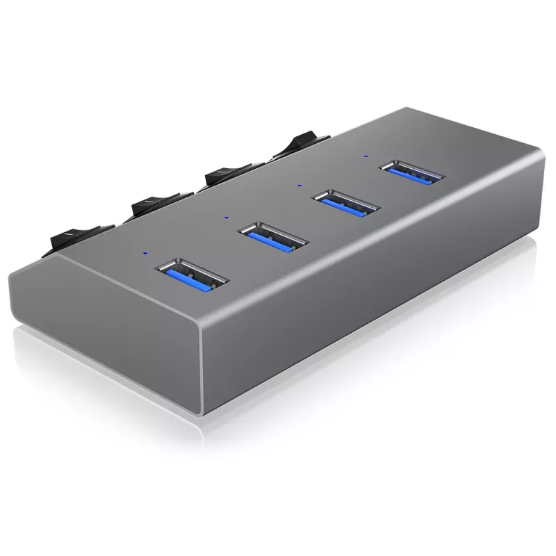 ICY BOX IB-HUB1405 USB 3.2 Gen 1 (3.1 Gen 1) Type-B 5000 Mbit/s antracite