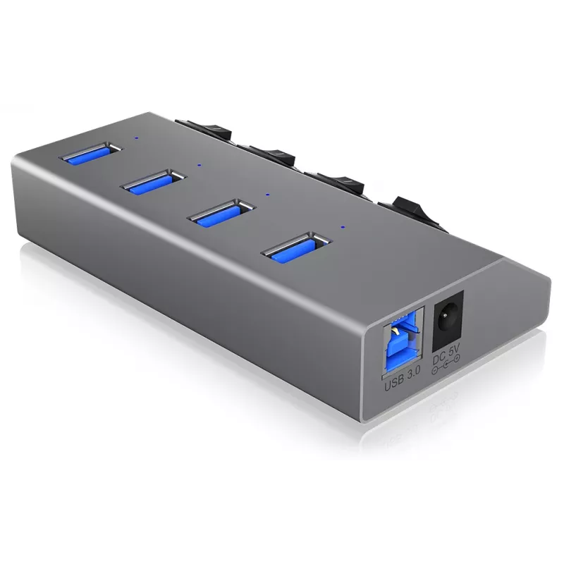 ICY BOX IB-HUB1405 USB 3.2 Gen 1 (3.1 Gen 1) Type-B 5000 Mbit/s antracite