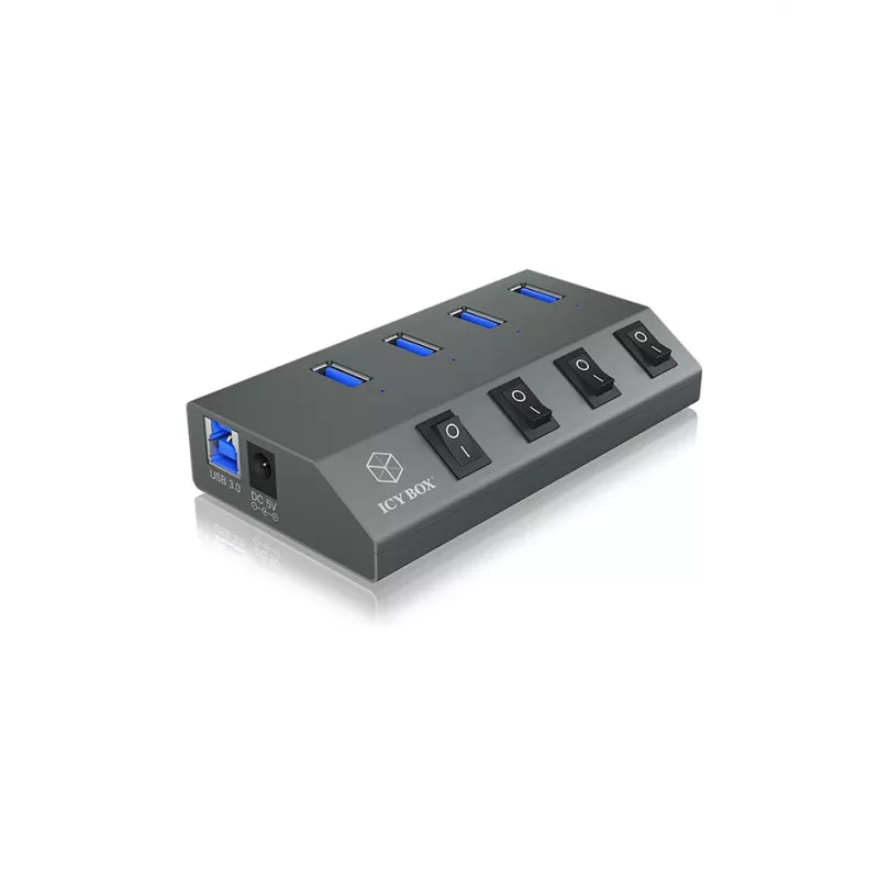 ICY BOX IB-HUB1405 USB 3.2 Gen 1 (3.1 Gen 1) Type-B 5000 Mbit/s antracite