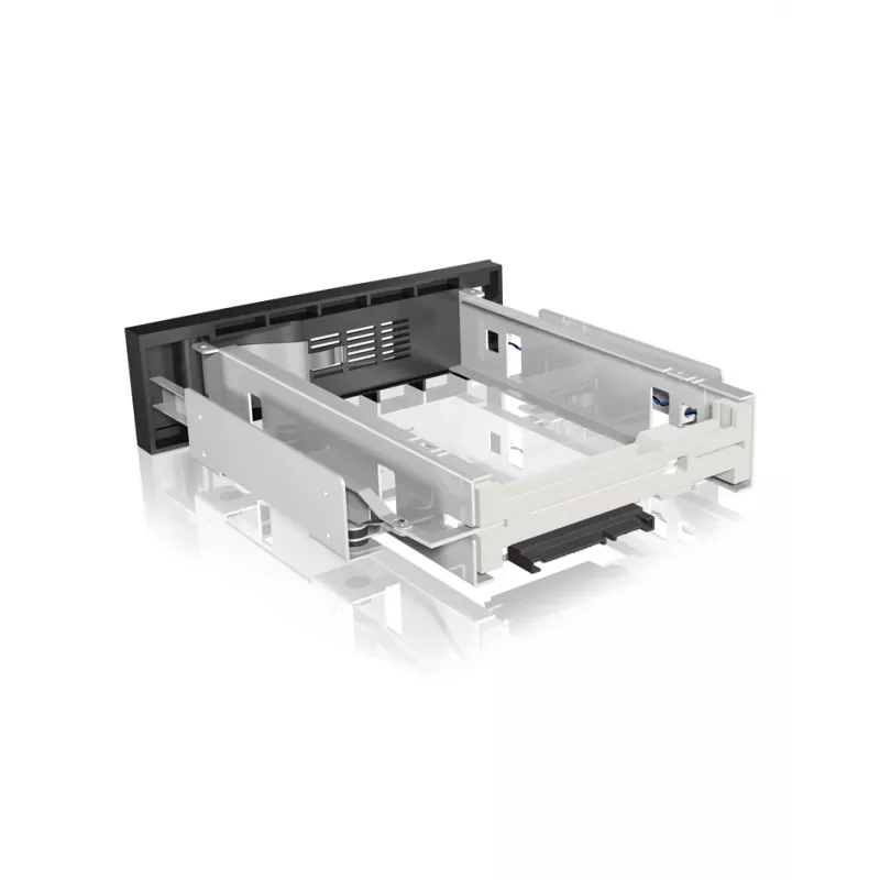 ICY BOX IB-168SK-B rack mobile senza vassoio per HDD SATA da 3,5″ in vano da 5,25″ (13,3 cm), con serratura, nero