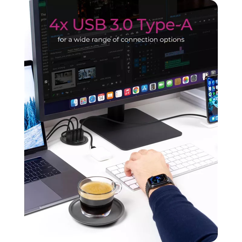 ICY BOX IB-HUB1403 USB 3.2 Gen 1 (3.1 Gen 1) Type-A 5000 Mbit/s nero