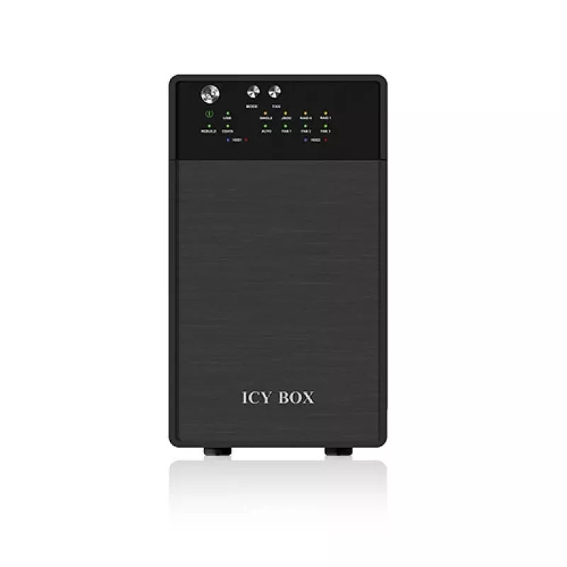 ICY BOX IB-RD3620SU3 Disk array 0 TB desktop nero