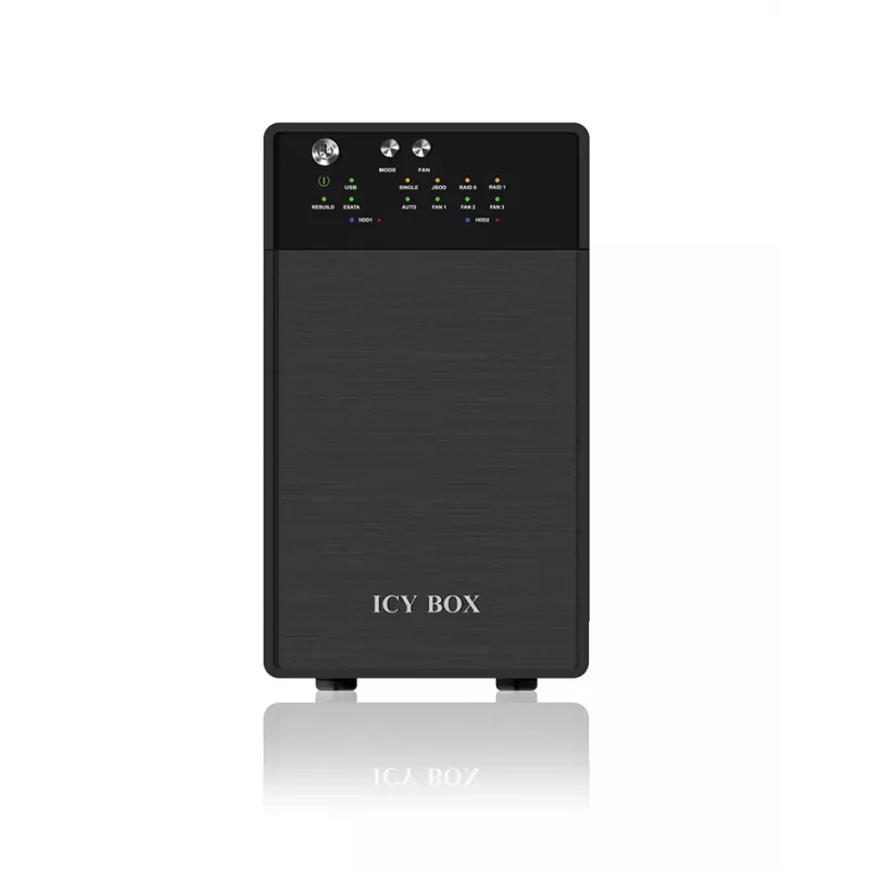 ICY BOX IB-RD3620SU3 Disk array 0 TB desktop nero